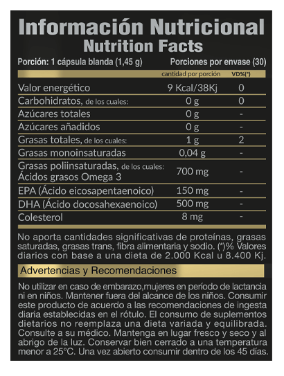 OMEGA 3 - GOLD NUTRITION x30 caps